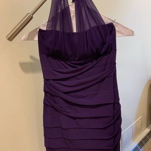 Deep purple halter style dress